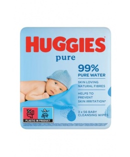 Серветки вологі дитячі Huggies Pure 2 1 (56*3)