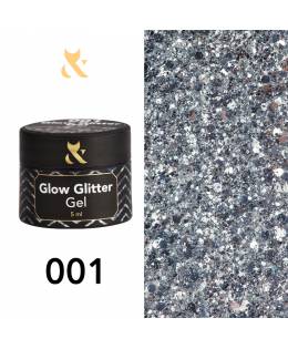 F.O.X Glow Glitter Gel 001, 5 ml