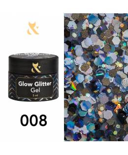 F.O.X Glow Glitter Gel 008, 5 ml