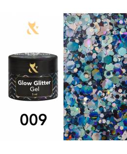 F.O.X Glow Glitter Gel 009, 5 ml