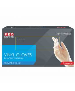 17201000 PRO Рукавички вінілові Professional L, 100 шт/уп (10 уп/ящ) 2959