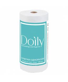 Серветки в рулоні Doily® 20х20 см (100 шт/рул) зі спанлейсу 40 г/м2 Текстура: гладка